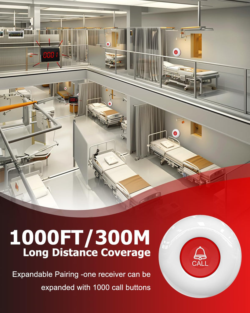 Daytech Wireless Restaurant & Clinical Paging System with 5 Call Butto ...