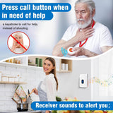 Daytech Wireless Caregiver Pager System – Call Buttons & Receiver, No Monthly Fee, Fall Alert for Seniors & Elderly at Home