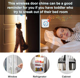 SanJie Door Sensor Chime for Door Opens， Door Entry Chime for Business/Home/Office/Store,800 FT Range,55 Chimes 5 Adjustable Volume Door Ringer Alert 2 Sensors + 1 Receivers CallToU