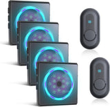 CallToU Hearing Impaired Doorbell with Strobe Light & 55 Melodies, 1000ft Long Range Wireless Door Bell for Elderly/Senior Adjustable Volume, IPX5 Waterproof Call Buttons 2 + Plug-in Receivers 3 CallToU