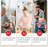 CallToU Wi-Fi Wireless Caregiver Pager Call Button for Elderly at Home, APP Emergency Alert for Seniors, Patients, and The Disabled (TY01WH-US 2-1) CallToU