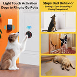 Daytech Dog Door Bell Dog Bells to Go Outside Wireless Dog Potty Bell, Light Touch Activation Smart Doggy Doorbell Buttons Adjustable Volume (0-110db), 1000ft Range, 55 Melodies [2024 New]