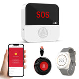 Daytech WiFi Call Button Life Alert Systems for Seniors No Monthly Fee Emergency Button for Elderly Patient Disabled Alert Watch Receiver