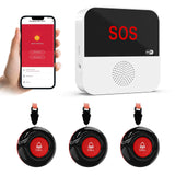 WiFi Wireless Caregiver Pager Call Button System Emergency Alert System Life Alert Button for Seniors Patient Disabled Elderly 1 Call Button 1 Watch Button 1 Receiver(only Supports 2.4GHz Wi-Fi) CallToU