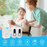 Caregiver Call Button Beeper Pager System Rechargeable & Portable Receiver with 500Ft Range Alert Button Call Bell for Elderly/Patient/Disabled at Home/Hospital/Clinic CallToU