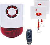 Daytech Strobe Siren Alarm System: Powerful Outdoor Security with Red Flashing Siren and Remote Panic Buttons