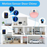 CallToU Door Chime Motion Sensor Wireless Door Chime Motion Detect Alarm Sensor with 500FT Range 55 Chimes 5 Volume Level LED Indicators Door Chime CallToU