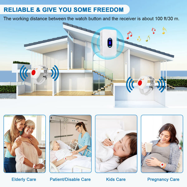 Daytech Wireless Caregiver Pager System - Stay Independent and In Cont ...