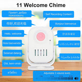 CallTou Motion Sensor Alarm,Indoor Wireless Infrared Motion Detector with 13 Welcome Chime,Recordable Motion Sensor Door Chime for Business Home Store Shop（with Recording） CallToU