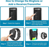 CallToU Wireless Caregiver Call Button Portable Wrist Pager Watch Help Alert Elderly Monitoring for Home Seniors Alarm Emergency Nurses Patients 1 SOS Watch Button 1 Receiver CallToU