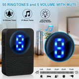 CallToU Wireless Door Chime for Business When Entering Door Sensor with 55 Chimes 5 Adjustable Volume Mute Mode Alert with LED Indicators 1 Receivers +1 Sensors CallToU