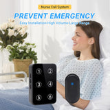 CallToU Wireless Caregiver Pager Call Button Nurse Call System 500Ft Range with LED Number Display for Elderly Patient Disabled at Home Hospital Clinic CallToU