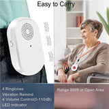 CallToU Wireless Caregiver Pager Vibration Alert System, SOS Emergancy Call Button Alarm for Elderly Seniors Personal Nurse, 800ft Operating Range,1 Portable Receiver + 2 Transmitters CallToU