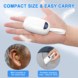 Daytech Rechargeable Invisible Hearing Aid for Seniors - Noise Cancelling, LED Display - White