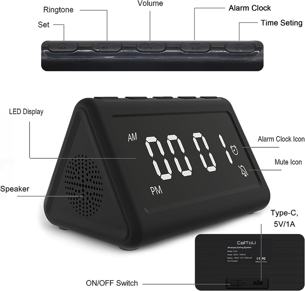 Daytech Wireless Nurse Call System with 10 Waterproof Alert Buttons an ...