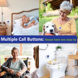 Daytech Caregiver Pager Call Button for Elderly Home Alert Alarm System Panic Button Life Alert Systems for Seniors pagers with 2 Plug in Receivers 2 Caregiver Call Button