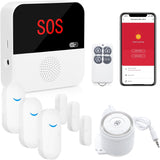 Protect Your Home with Ease: DAYTECH Smart Home Alarm Security System - 6-Piece DIY Kit (1 Base Station, 3 Door/Window Sensors, 1 Key Fob, 1 Siren)