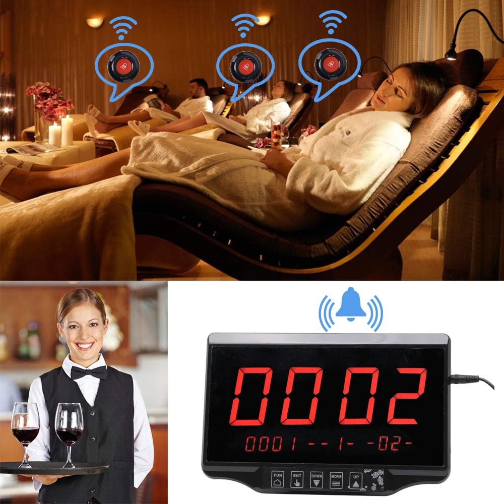 Daytech Wireless Calling System with 1 Display Receiver and 10 Call Bu ...