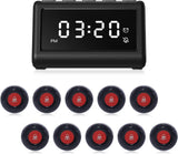 Daytech Wireless Nurse Call System with 10 Waterproof Alert Buttons and LED Display Receiver - Perfect for Clinic, Restaurant, Nursing Home, and More