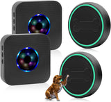 CallToU Dog Doorbell Wireless Doggie Bell for Potty Training 2 Waterproof Touch Buttons 2 Portable Receivers CallToU