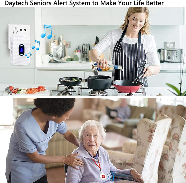Daytech Caregiver Pager Call Button - Elderly Care Alert System for Se ...