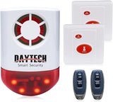 Daytech Strobe Siren Alarm System: Powerful Outdoor Security with Red Flashing Siren and Remote Panic Buttons