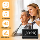 CallToU Medical Alert Systems for Seniors Caregiver Pager Elderly Monitoring for Patient 10 Waterproof Emergency Call Button 1 Triangle Receiver Time Alarm Clock Function CallToU