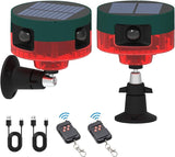 Daytech Solar Outdoor Alarm Motion Sensor, 360°Motion Detector Alarm,13 Default Sounds & Recording,129dB Loud Siren,3 Work Modes Strobe Light with Remote for Home,Farm,Barn,Villa,Yard 2Pack