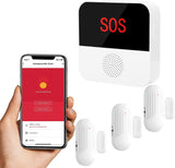 Daytech WiFi Smart Wireless Door Alarms for Dementia Patients/Elderly/Home Security/Kids Safety Caregiver Pager Door Chime with 3 Door Sensor 1 Receiver
